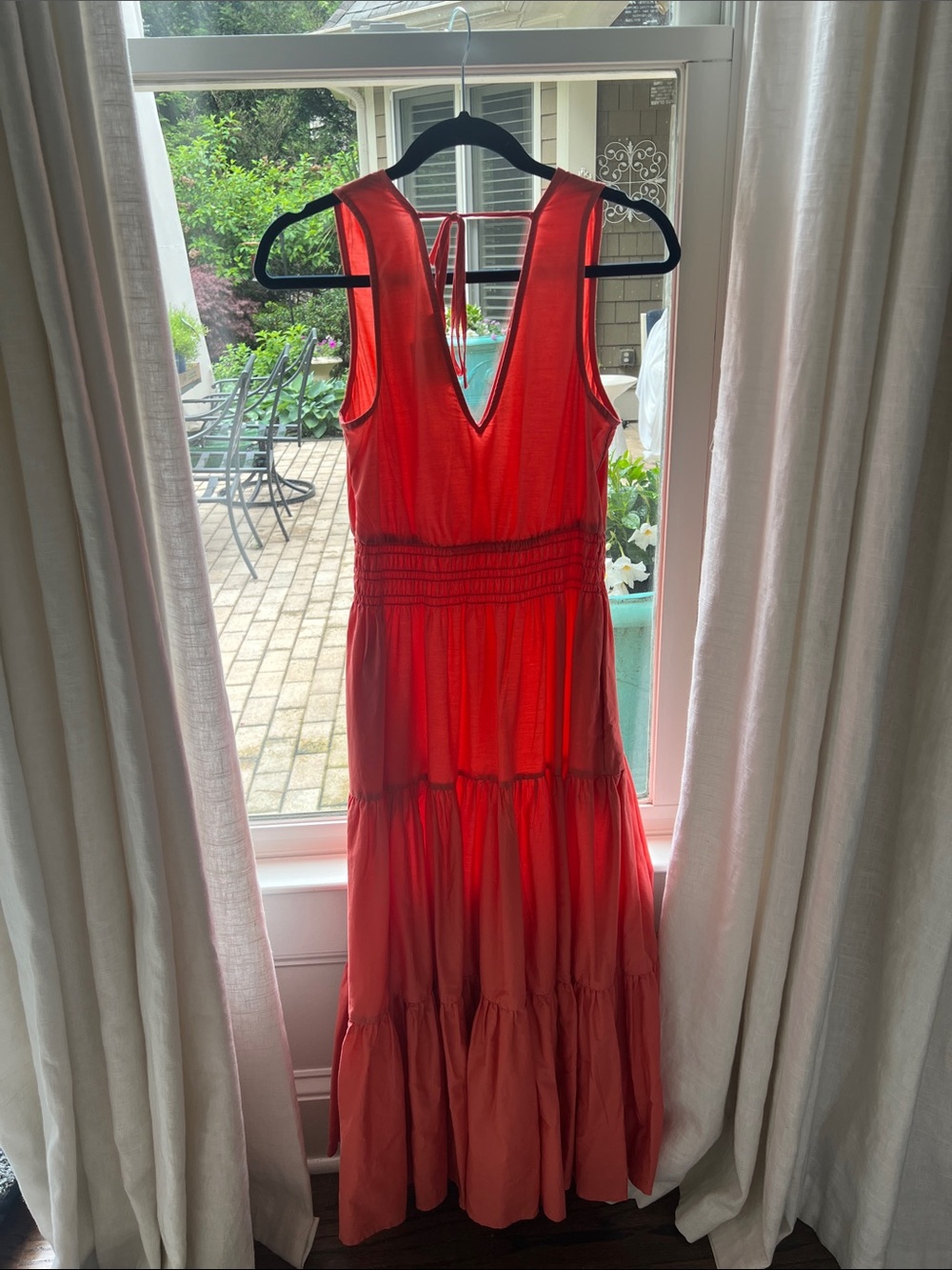 Mauve by anthropology Women’s orange Tiered Maxi Dress - size 4